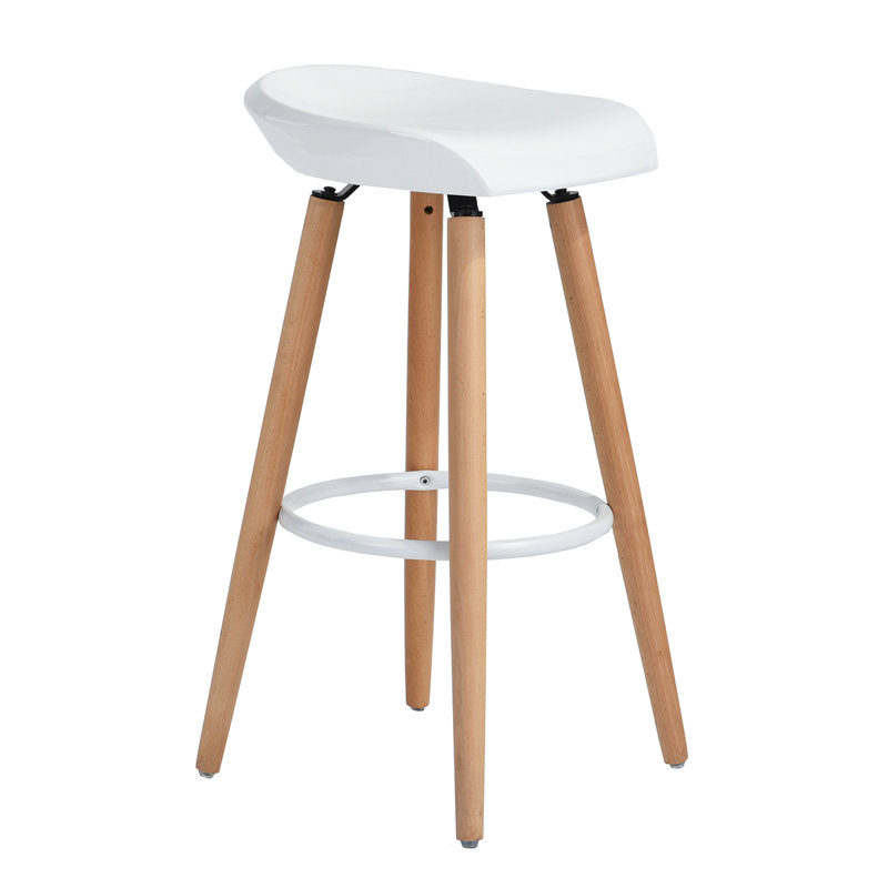 Aireen Counter Stool with Solid Wood Frame, White