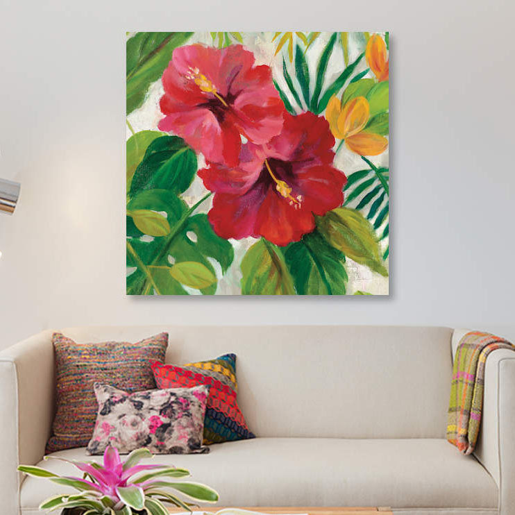 « tropical bijoux i, detail », impression sur toile, H 12 po x l 12 po x P 1,5 po, Toile tendue, Pas de tapis