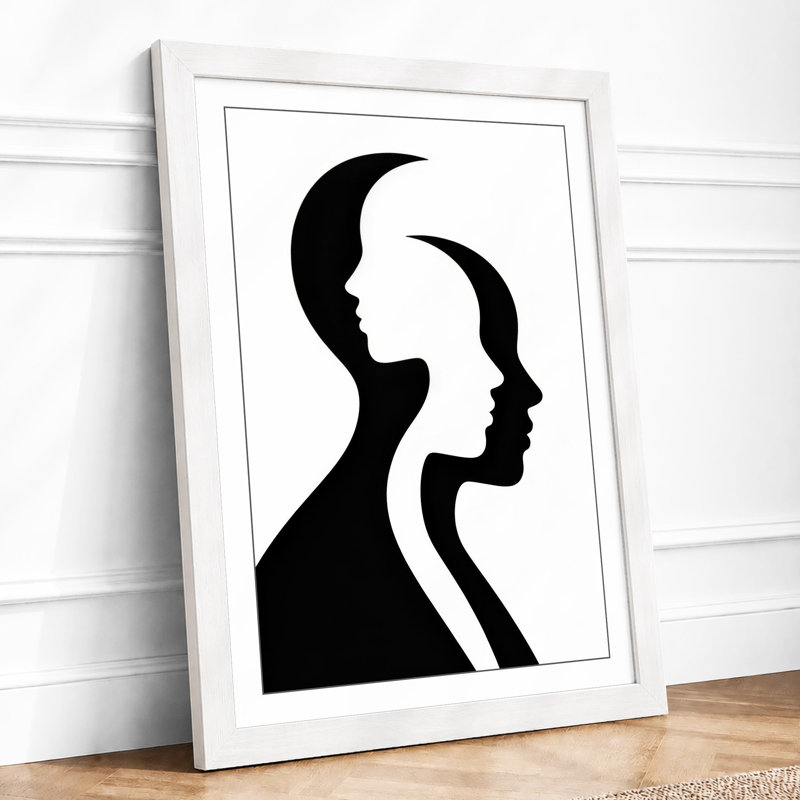 Silhouettes In Duality Minimalist - Print, A2 - 59.4 x 42.0 cm, White