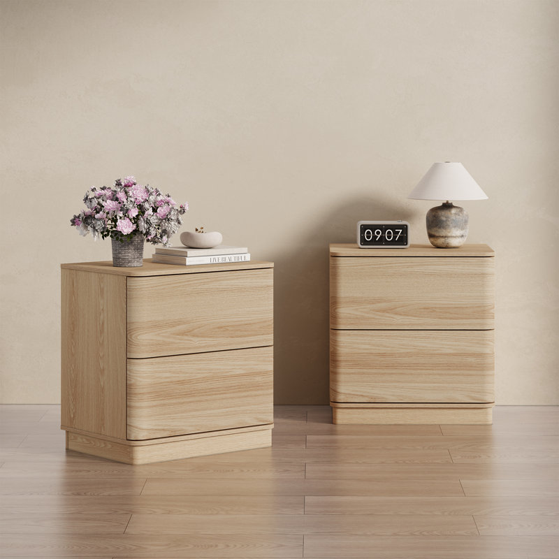 Ensemble de chambre à coucher 3 pièces Minimalist, Brun, Très grand lit