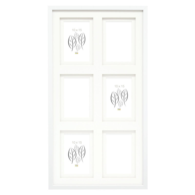 MDF Picture Frame with Mat, White/White