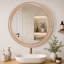 Miroir mural rond 27,5 pouces pour meuble-lavabo