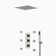 SWAINS Thermostatic Shower System with 6 Body Jets, 12-Inch LED Chromotherapy Single-Function Rain Shower Head (Valve Included)