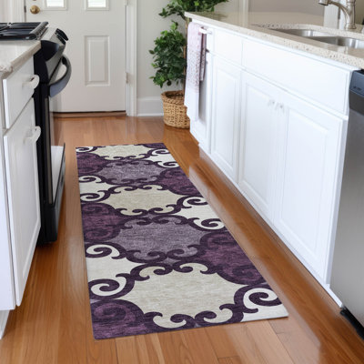 Tapis aubergine de qualité supérieure lavable à la machine Prisco