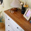 Commode 6 tiroirs, commode pour chambre à coucher, avec tiroir large et poignées en métal, commode à finition blanche, commodes en bois et commode (commode) S de tiroirs