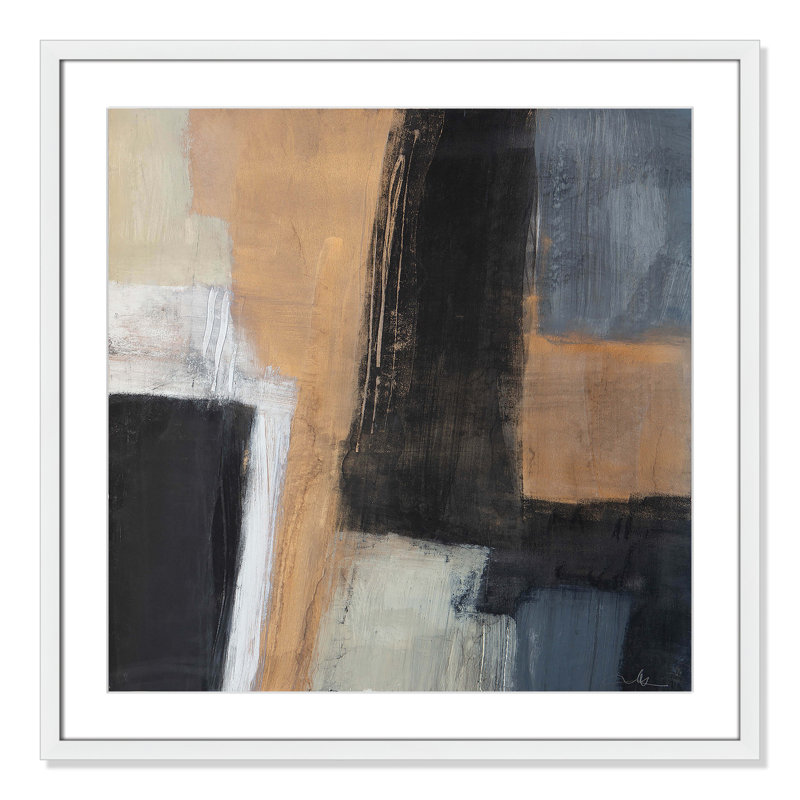 «Metallic Slate I» par Casa Fine Arts, Encadré de boîte blanc, H 27,5 po x l 27,5 po