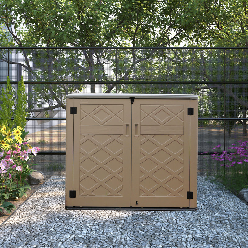 Brown High-Density Polyethylene Resin Outdoor Storage Shed