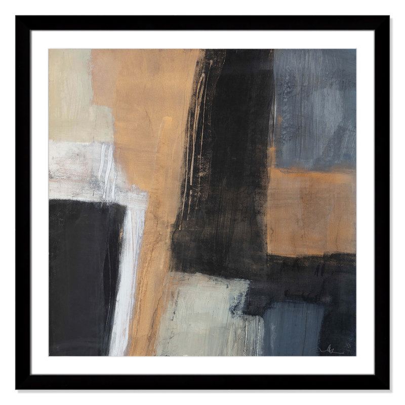 «Metallic Slate I» par Casa Fine Arts, Cadre cube noir, H 37,5 po x l 37,5 po x P 2 po
