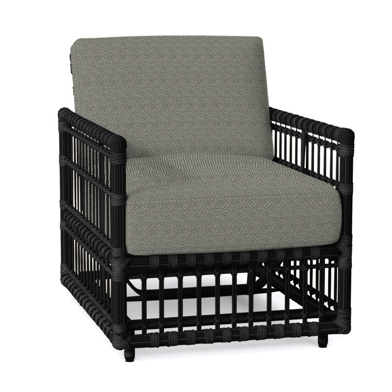 Newport Woven Spring Lounge - Onyx, No Welt, Cabana Stripe Midnight, Onyx