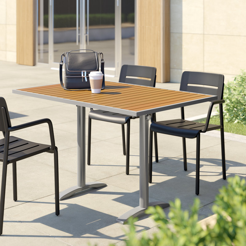 Longport 6 Person 48'' L x 31'' H Dining Table, Black