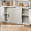 Bibliothèque à 5 niveaux avec armoire Duanna, bibliothèque de style campagnard avec portes de rangement, pour bureau à domicile, salon-74551947