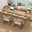 Bureau rectangulaire brun en bois massif avec 3 tiroirs-95010848