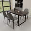 Table de salle à manger en bois noir avec table, base en métal, table ergonomique avec sièges et table de 4 personnes, cadre noir de 59 po pour une durabilité accrue