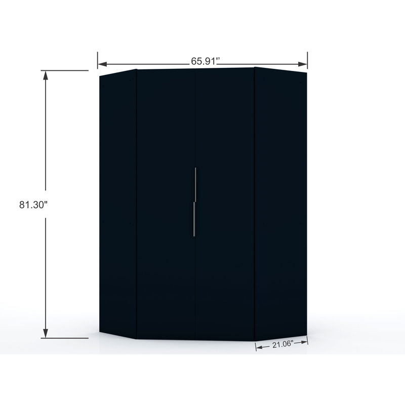 Armoire-penderie d'angle Mulberry, Bleu minuit Tatiana