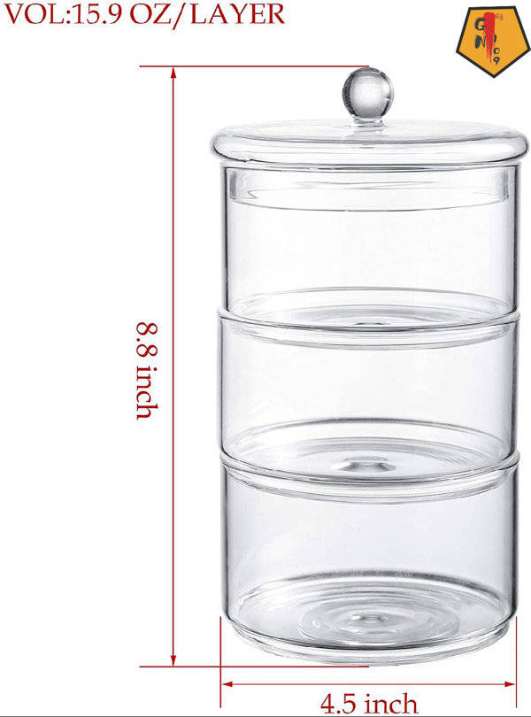 Stackable Storage Jar Canister Glass Storage Container for Snack Dining  Room