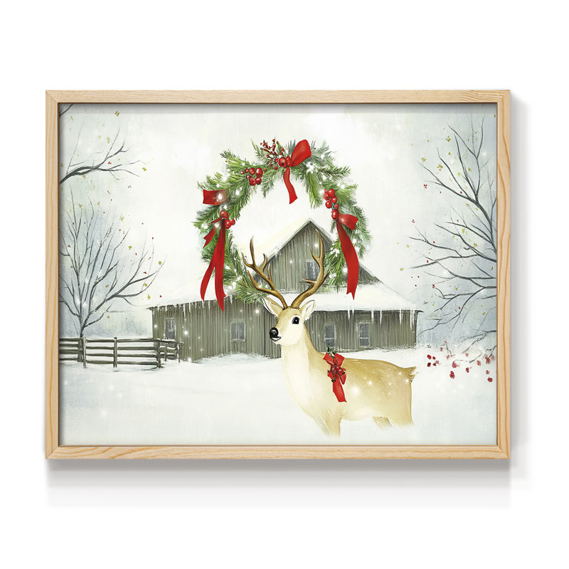 «Chirstmas Art» - CECLI - Reproduction encadrée - Restickable, H 8 po x l 10 po, Naturel