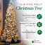 Home Heritage 7 Foot Slim Pine Prelit Flocked Artificial Christmas Tree