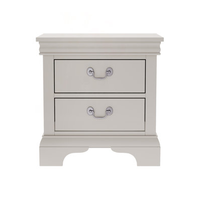 Classic Wooden Nightstand with 2 Storage Drawers