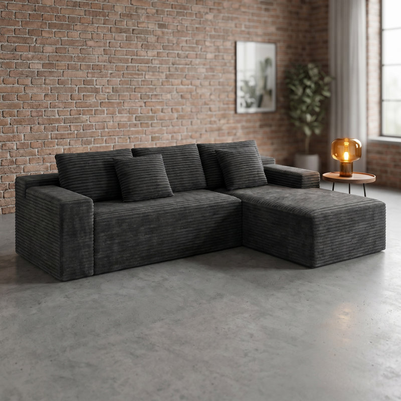 Canapé modulaire modulaire, Gris, Orienté vers la gauche