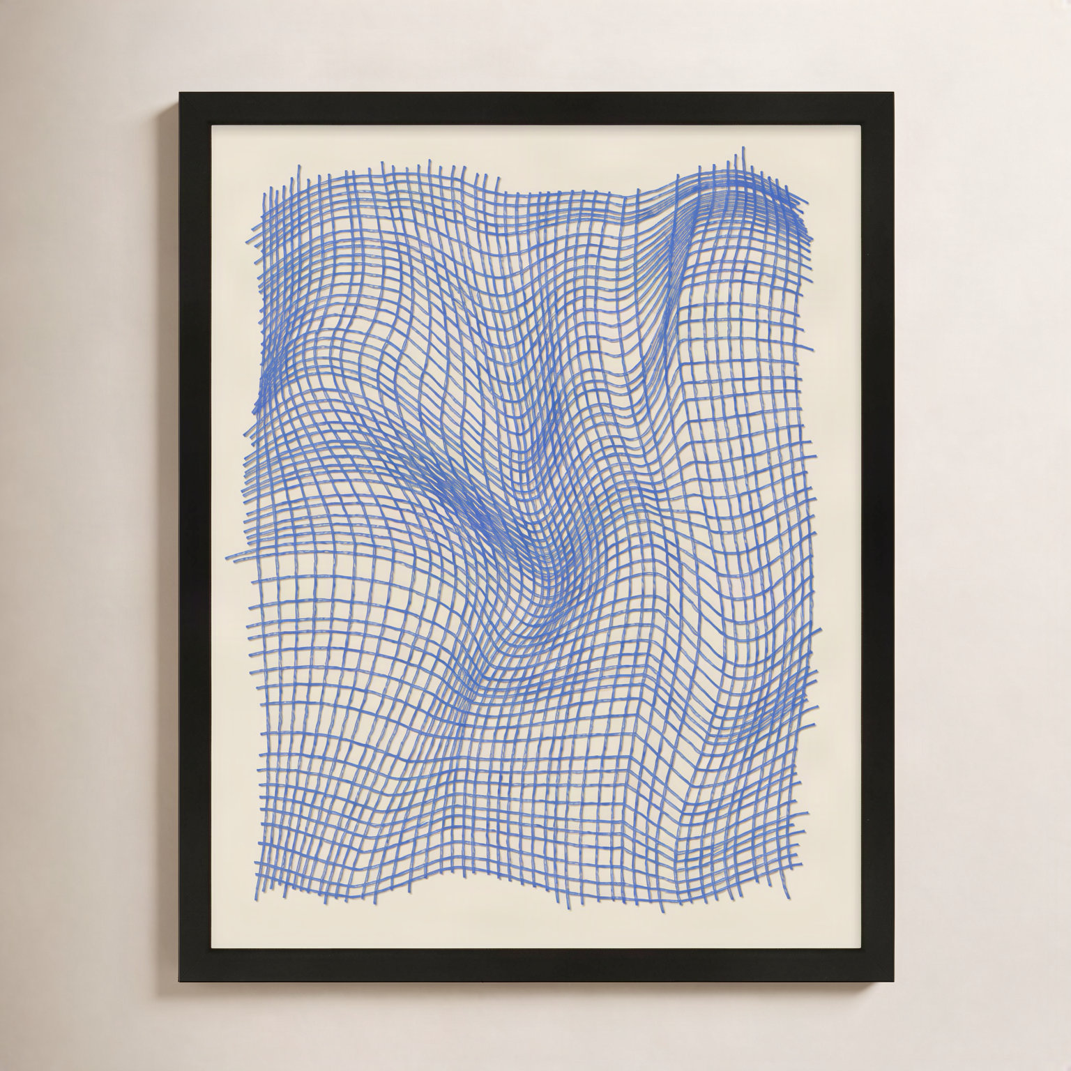 Netting 4 by Jacques Pilon, Black Single Structure Framed Paper, 20" H x 16" W x 1.25" D