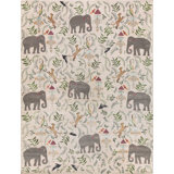 Menagerie Floral Area Rug in Silver/Cream/Teal