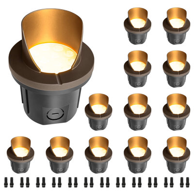 Paysage 12PK à DEL dans le sol extérieur, basse tension ultra lumineux, IP65 imperméable, 3000K
