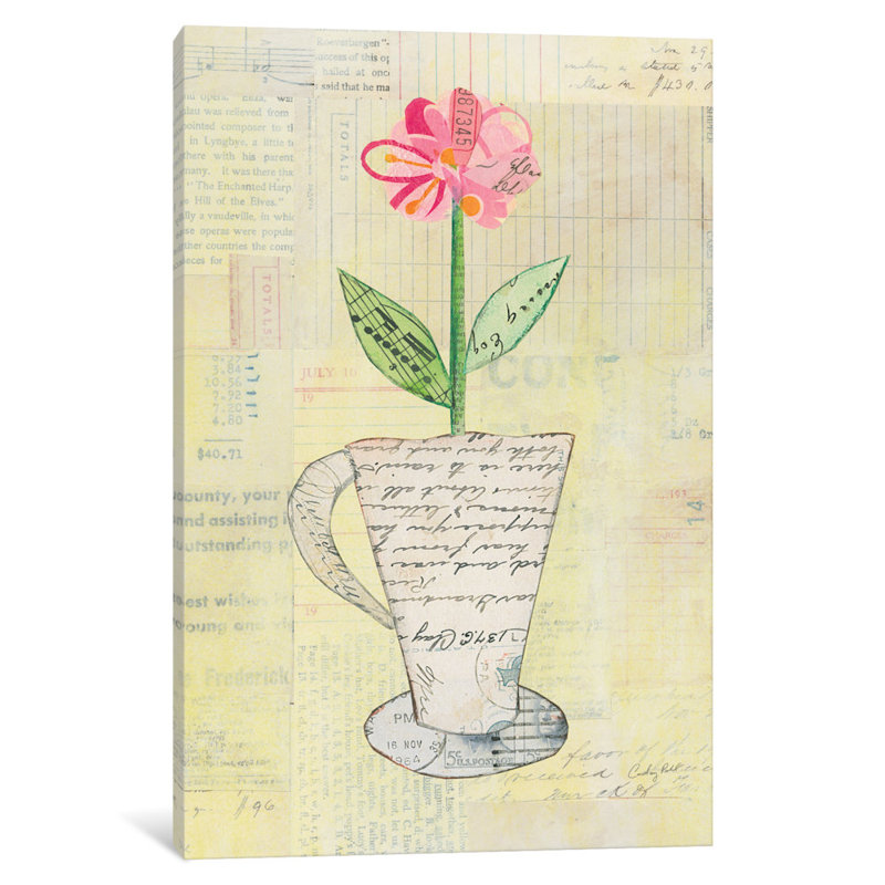 «Teacup Floral II», impression sur toile, H 18 po x l 12 po x P 1,5 po, Toile tendue, Non mat