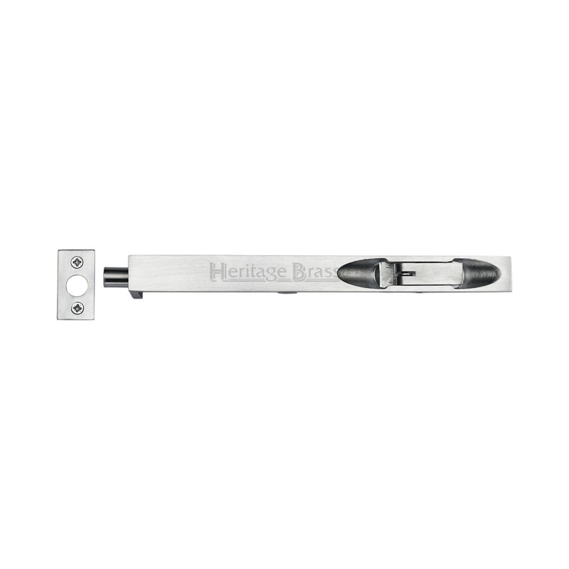 Heritage Brass Heritage Door Bolt Flush Fitting, 25.4 cm H x 1.90 cm W, Satin Chrome