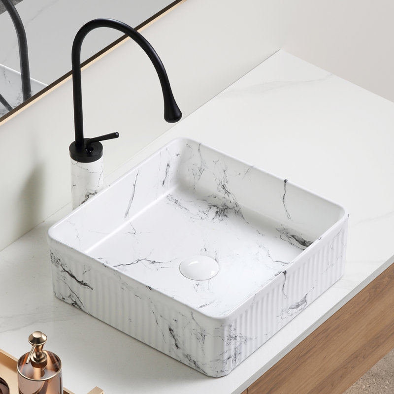 Lavabo pour salle de bain carré 15 "x 15"