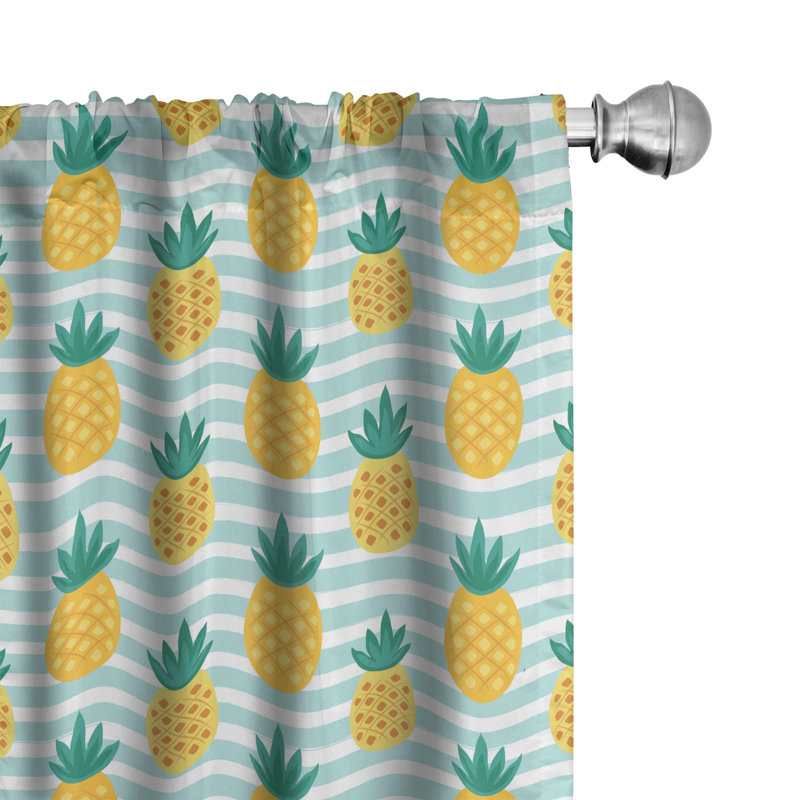 Pineapple Semi-Sheer Rod Pocket Curtain Panels, 28" x 84"