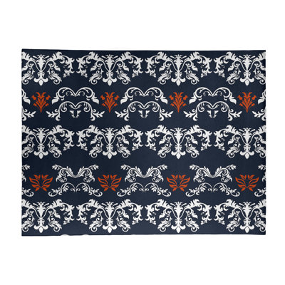 Tapis noir / blanc Damask