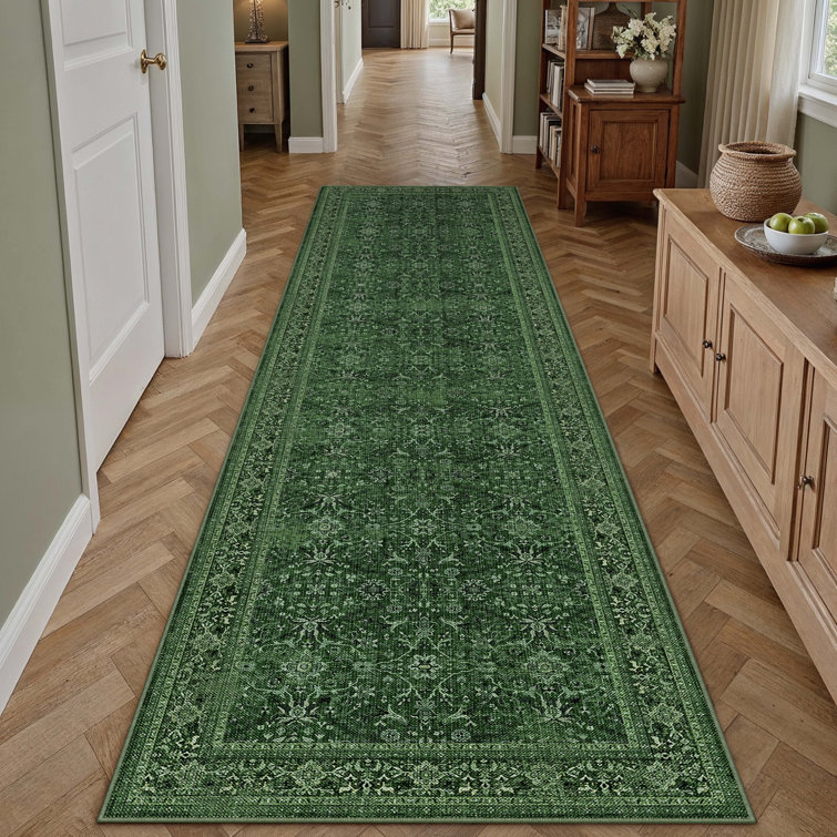 Isla Vintage Oriental Machine Washable Area Rugs With Non-Slip Backing