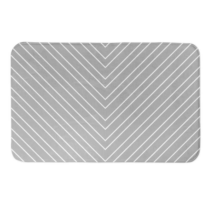 Tapis pour salle de bain chevron Bradyn, Gris