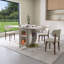 Ensemble de table à manger moderne pour 4 à 6 personnes avec rangement, plateau de table et base en bois massif doré, comprenant 4 chaises en polyuréthane blanc-1068683892