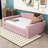 Wood Upholstered Daybed with Integrated Bluetooth Audio System, Storage Armrests and Trundle-925645987-925645984