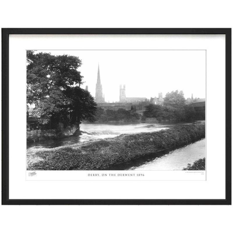 Derby, On The Derwent 1896 - Single Picture Frame Print, 45cm H x 60cm W x 2.3cm D