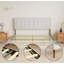 Lit plateforme tapissier en fer avec lattes en bois