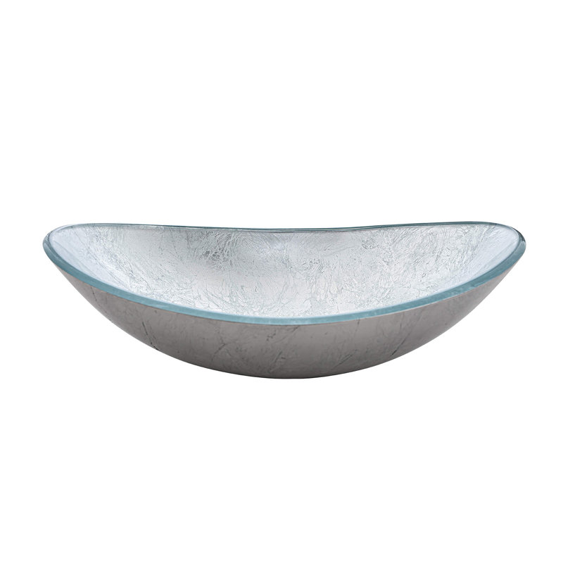 Récipient en verre moderne 20 po x 14 po Fine Fixtures, Argent