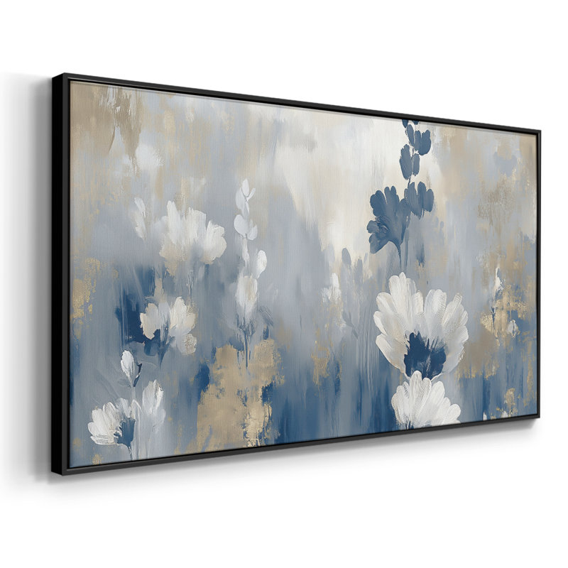 Botanical Series-CCCCL XXII - Toile tendue avec châssis encadré - Prêt à être accroché, Noir, H 17 po x l 33 po