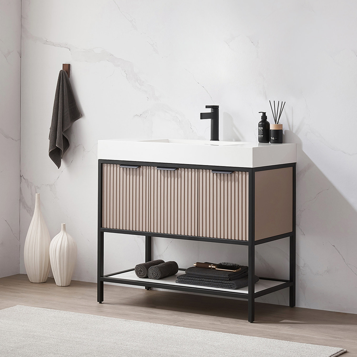 Avonmore 35.8'' Single Bathroom Vanity, Almond Coffee