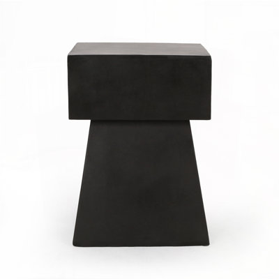 Patio Side Table With Square Top , Pedestal Base