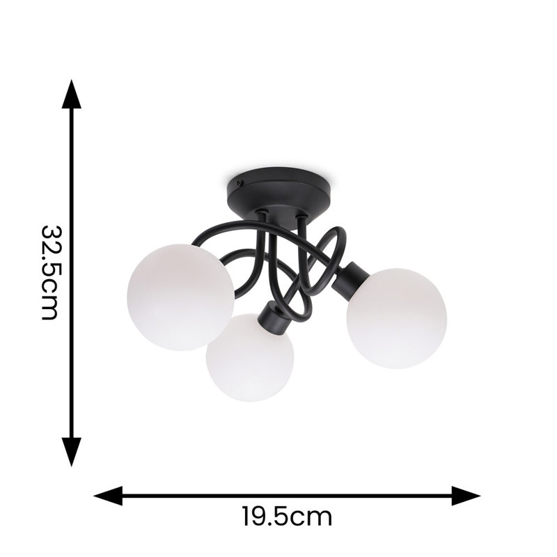 Cojocar Plastic Semi Flush Mount, Black, No