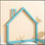 Lit simple en bois avec tête de lit en forme de maison et clôtures-1322627540