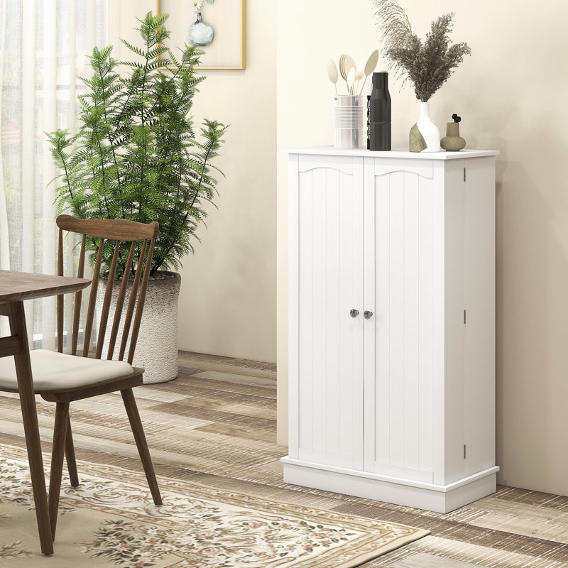Armoire de rangement pour garde-manger avec 5 tablettes et 12 compartiments à épices - Rangez votre vaisselle, vos livres de cuisine, vos casseroles et vos poêles. Intérieur blanc. Convient à la vaisselle, aux livres de cuisine et aux bocaux.