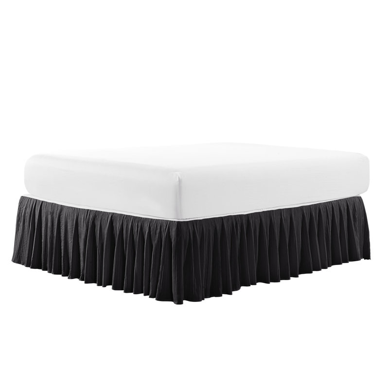 Pleated Bed Skirt, Jet Black, King