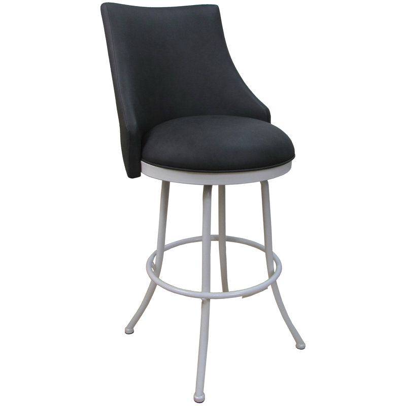 Comptoir pivotant, tabouret de bar et très grand Paulsboro, Blanc, gris, Tabouret de bar (siège d'une hauteur de 30 po)