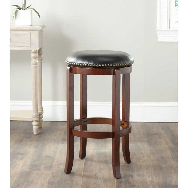Brockway Swivel Upholstered Counter Stool, Cherry, Bar Stool (30” Seat Height)