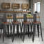 Claypoole 77cm Metal Frame Industrial Style Bar Stool