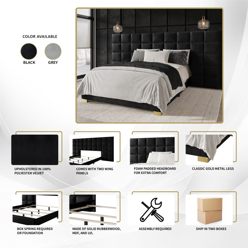 Caryll Piece Bedroom Set, Black, King