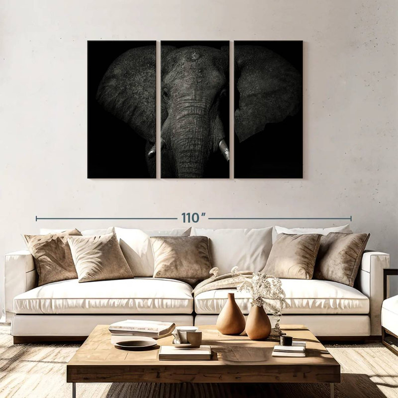 Monochrome Elephant, 48" H x 74" W